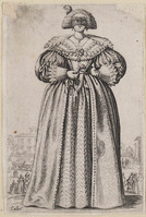KG 10743
<br/>
Dame met masker ("Adel")
<br/>
<em>Callot, Jacques (1592 - 1635)</em>